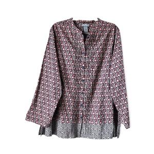 Catherine’s Roll Tab Sleeve Floral Button Down size 1X